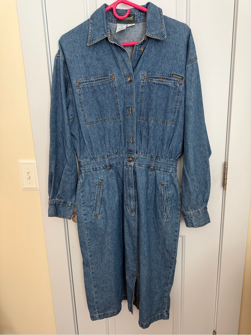 Harve Benard Blue Denim Midi Shirt Dress